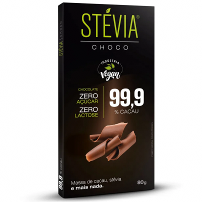 Barra de chocolate 80gr stevia 99,9%